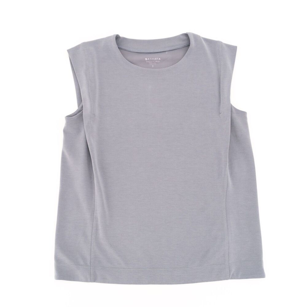 Athleta Womens S Tank Top Light Gray Athletic Top Lightweight Shirt